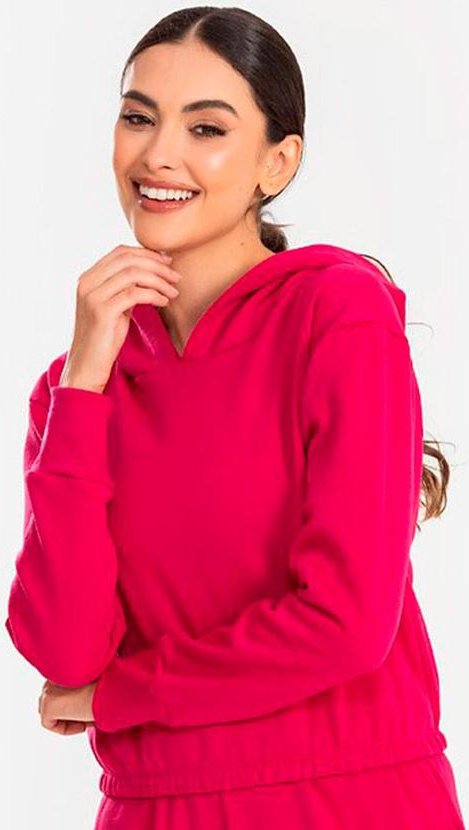 Cropped Moletom com Capuz Pink