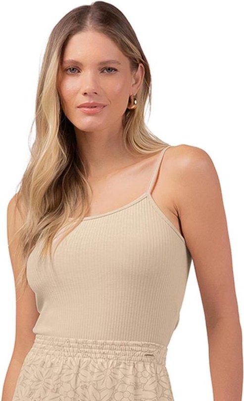 Blusa Básica Alças Finas Bege