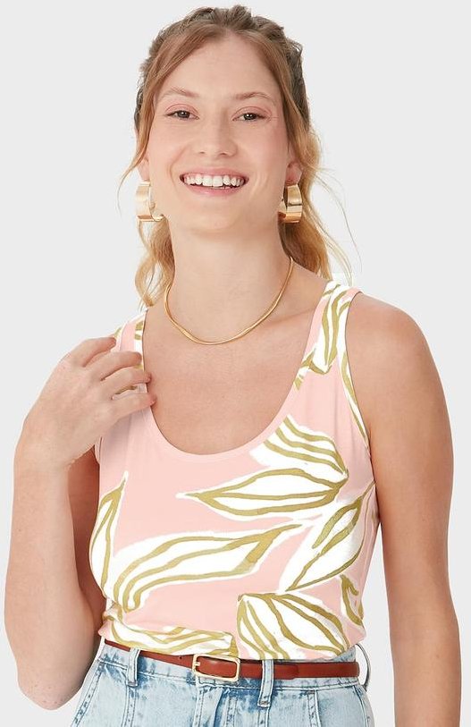 Blusa Básica Botânica Rosa Claro