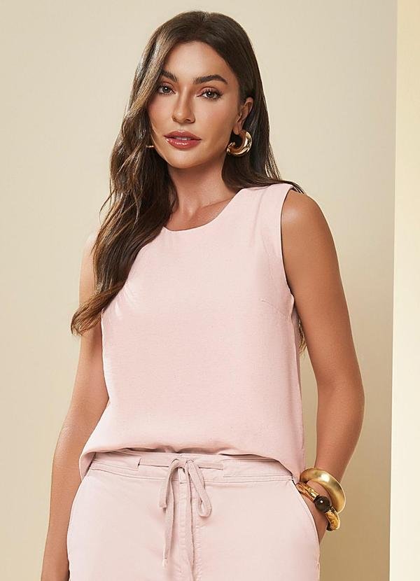 Blusa Brisa em Linho Rosa