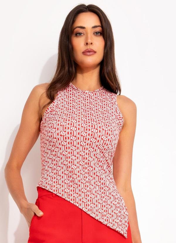 Imagem principal Blusa Canelada Estampada Vermelho Colcci Colcci