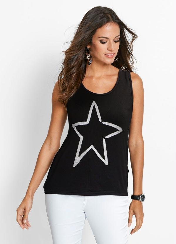 Imagem principal Blusa com Estampa Estrela Preta bonprix bonprix