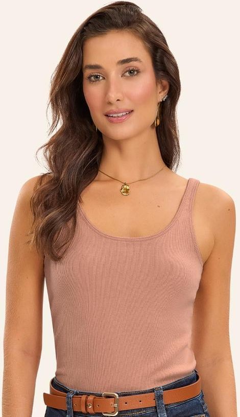 Blusa de Alca Básica Feminina Marrom