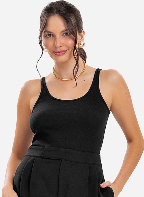 Blusa de Alca Básica Feminina Preto