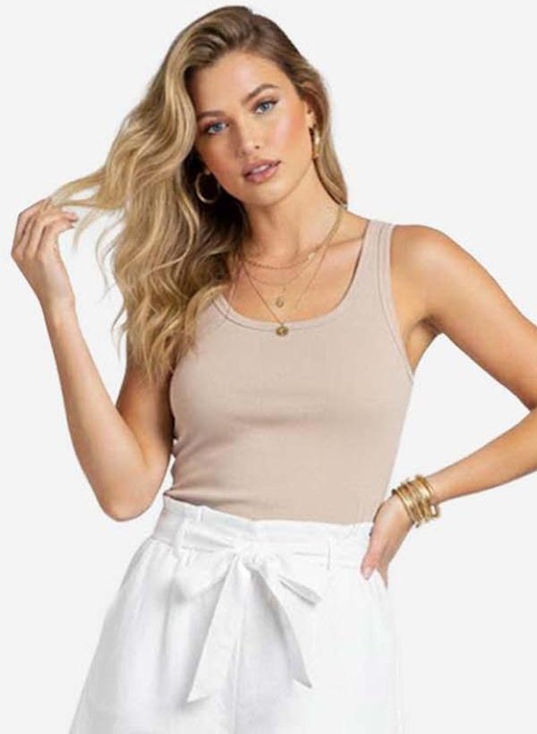 Blusa de Alça Feminina Marrom