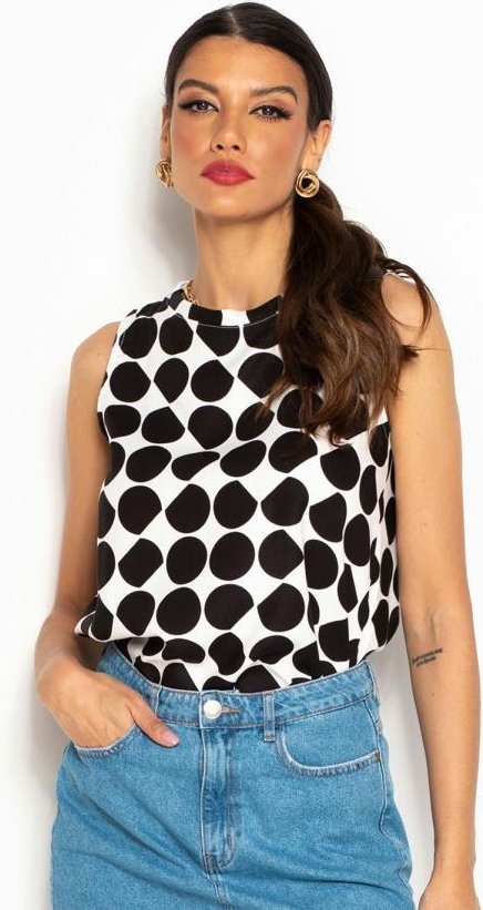 Imagem principal Blusa de Viscose Estampada Preto Hering Hering