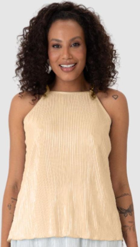 Imagem principal Blusa Dourada Ampla Plissada Malwee Malwee