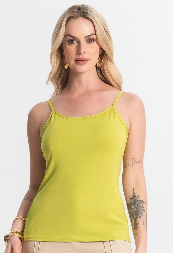 Blusa Feminina de Alças Básica Amarelo