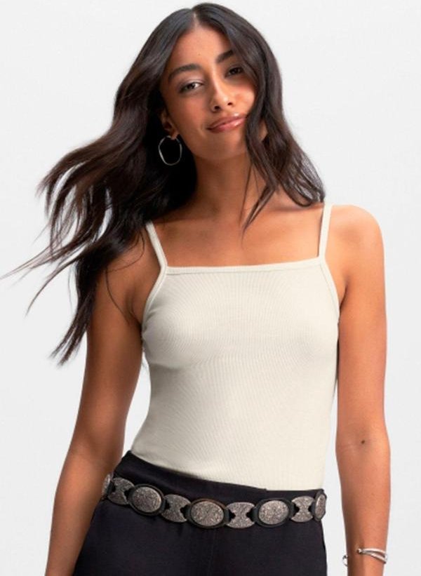 Imagem principal Blusa Feminina em Ribana Canelada Natural Essendi Essendi