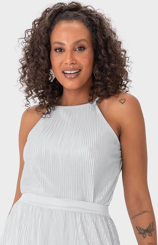 Imagem principal Blusa Prateada Ampla Plissada Malwee Malwee