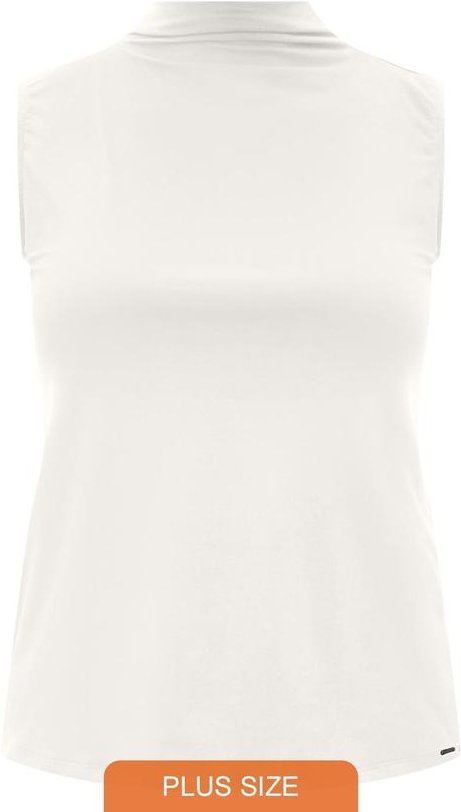 Blusa Regata com Gola Alta Plus Size Branco