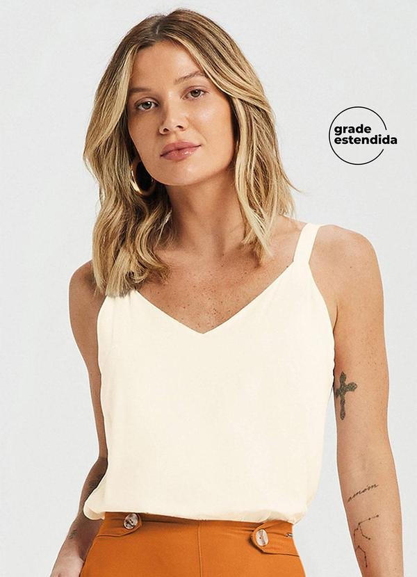 Imagem principal Regata Feminina Alças Finas Viscose Bege Marialícia Marialícia