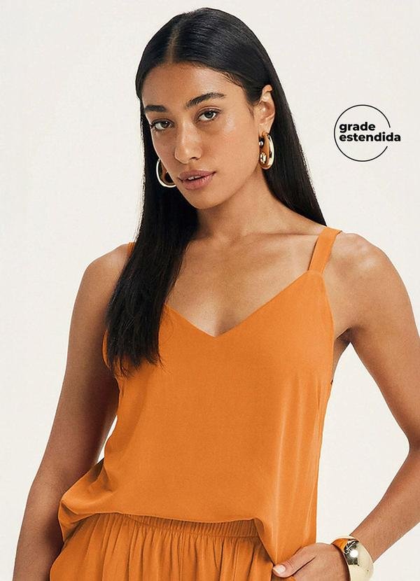 Imagem principal Regata Feminina Alças Finas Viscose Laranja Marialícia Marialícia