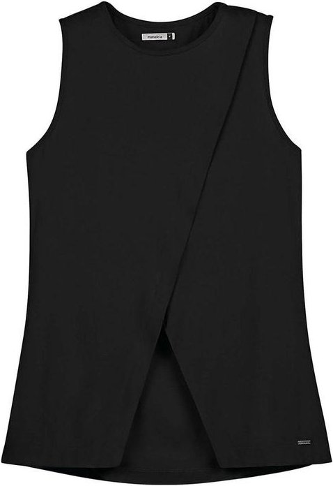 Imagem principal Regata Feminina Alongada com Transpasse Preto Marialícia Marialícia