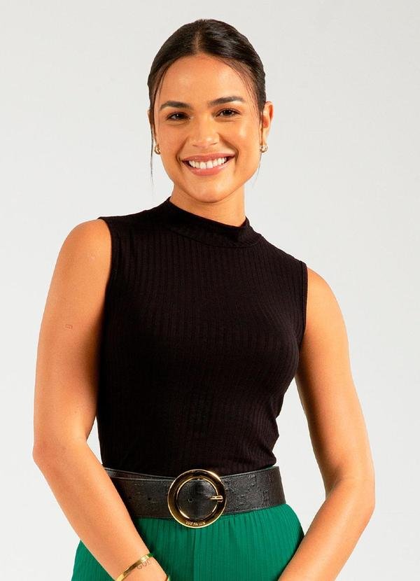 Imagem principal Regata Feminina Básica Canelada Preto Cativa Cativa