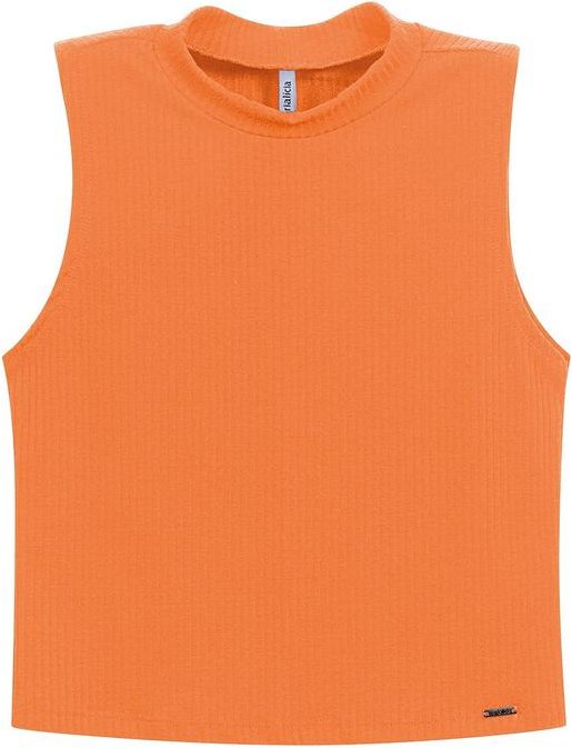 Regata Feminina Básica Gola Alta Laranja