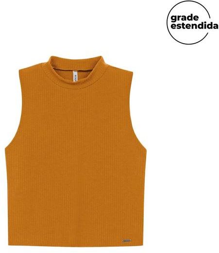 Imagem principal Regata Feminina Básica Gola Alta Marrom Marialícia Marialícia