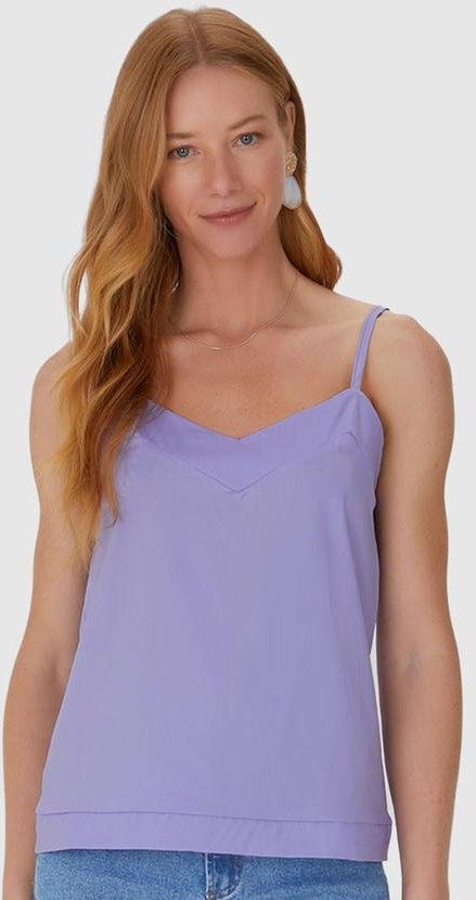 Regata Feminina com Alça Fina em Algodão Roxo