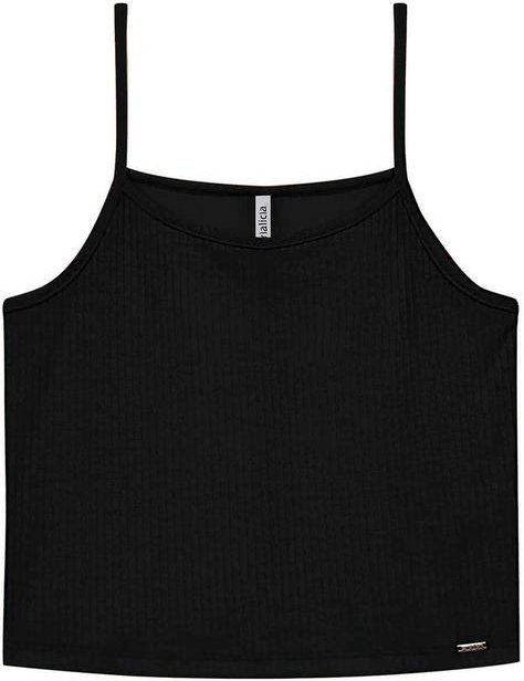 Imagem principal Regata Feminina Cropped Canelada Preto Marialícia Marialícia