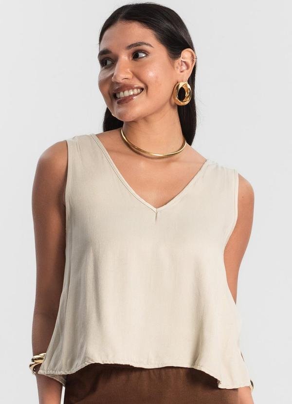 Regata Feminina de Viscose Bege