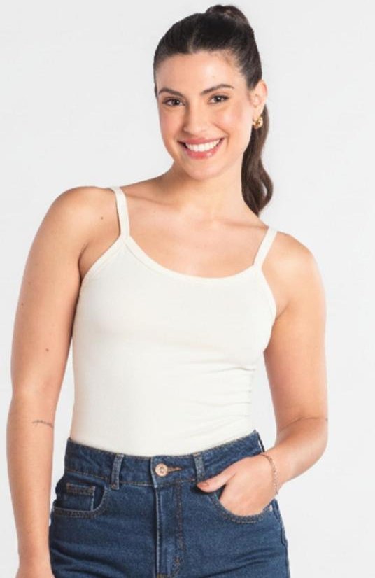 Regata Feminina em Cotton Just Basic Branco