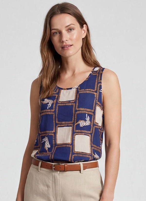 Regata Feminina em Viscose Azul