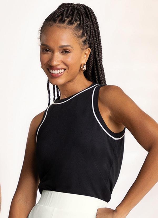 Imagem principal Regata Feminina Moletinho Preto Marialícia Marialícia