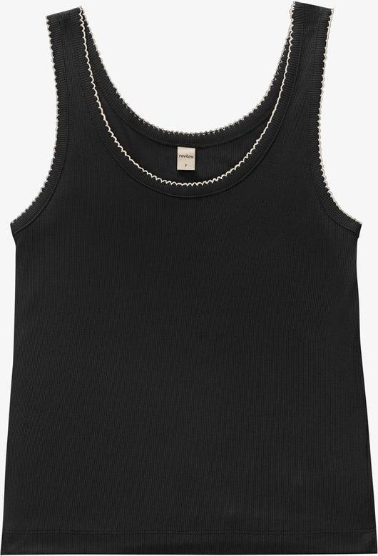 Regata Feminina Ribana de Viscose Preto