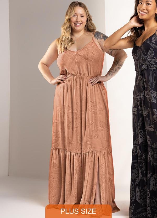 Imagem principal Vestido Estampado Longo Marialícia Laranja Marialícia