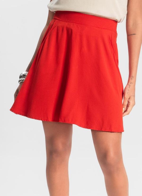 Saia Curta Viscose Sarjada Laranja