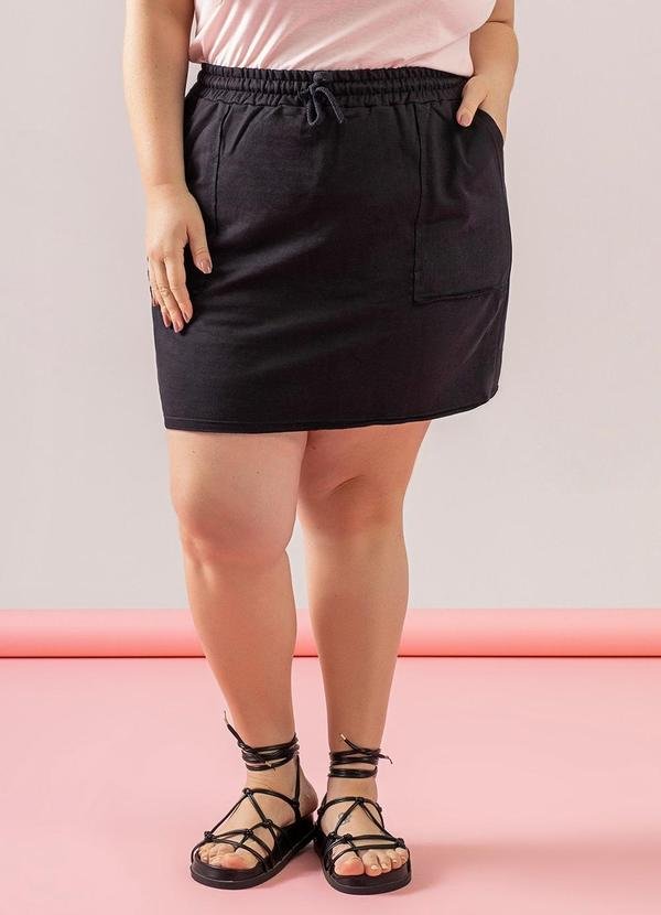 Saia Feminina Moletom Preto