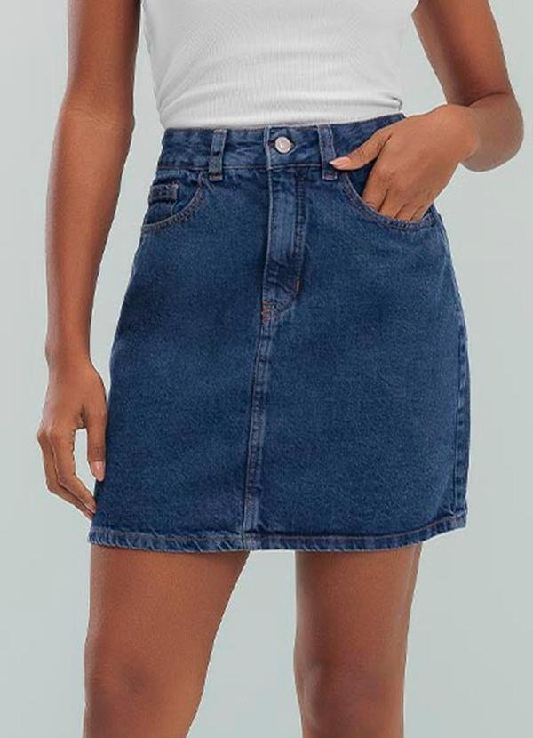 Saia Mini Jeans Escuro
