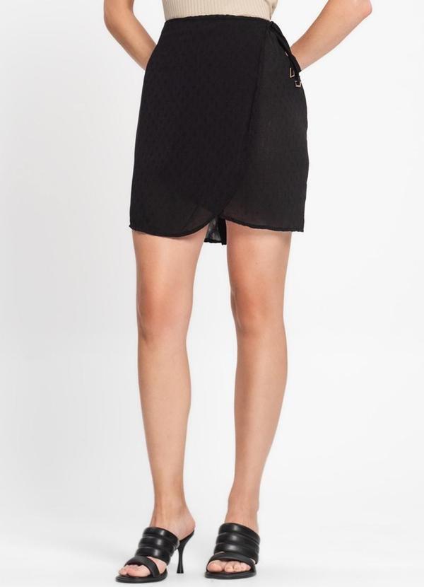 Saia Transpassada em Air Flow Poá Preto