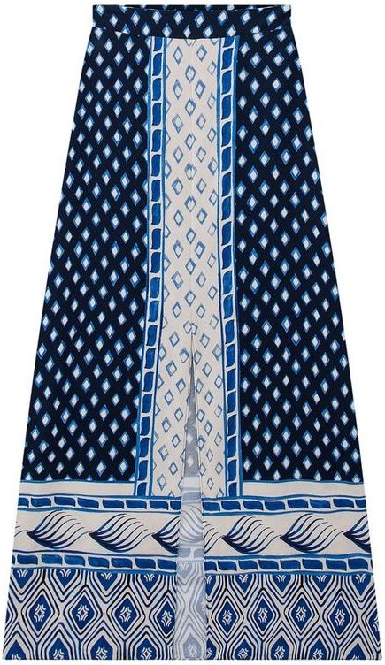 Imagem principal Saia Azul Marinho Longa Evasê Paisley Enfim Enfim