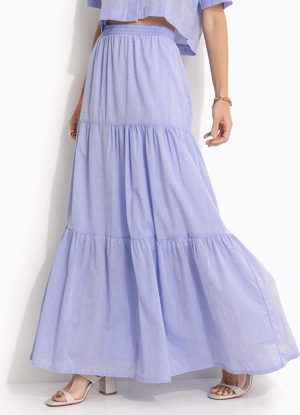 Imagem principal Saia Camadas Azul Claro em Tricoline Quintess Quintess