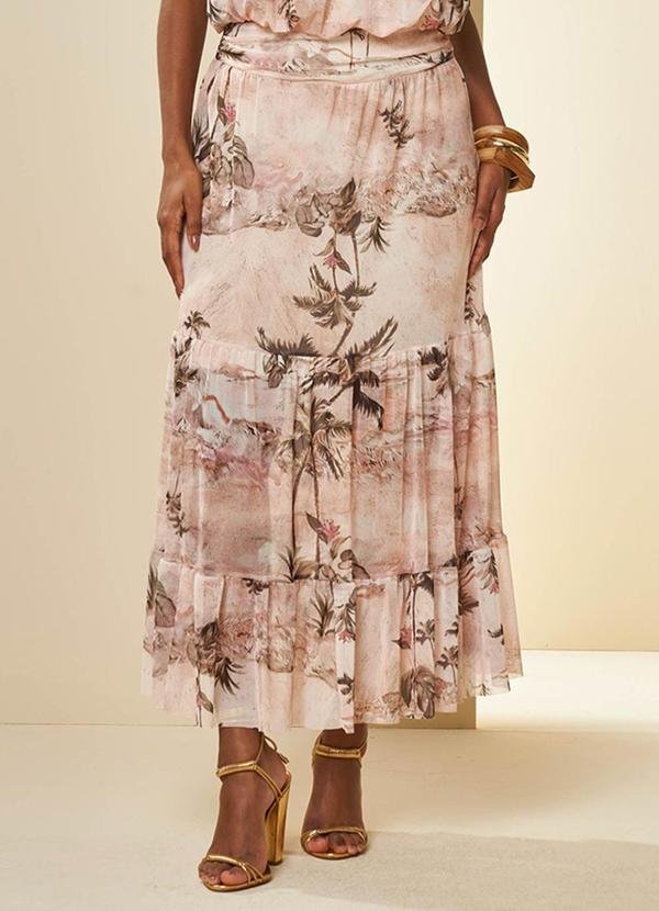 Saia Longa Brisa em Tule Branco