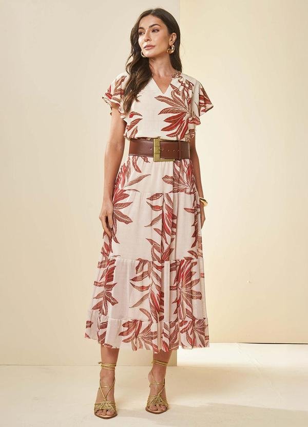 Saia Longa Tropical Estampada Estampado