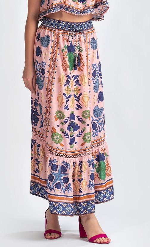 Saia Viscose Mare Rosa