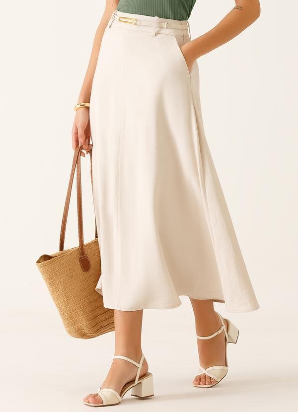 Saia Alfaiataria Maxi Sarja Gislayne Areia