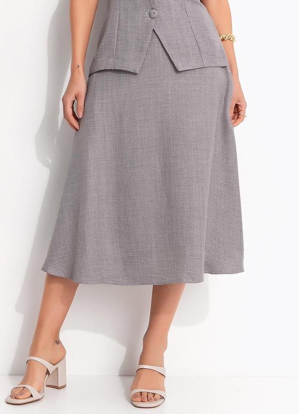 Imagem principal Saia Cinza em com Aspecto de Linho