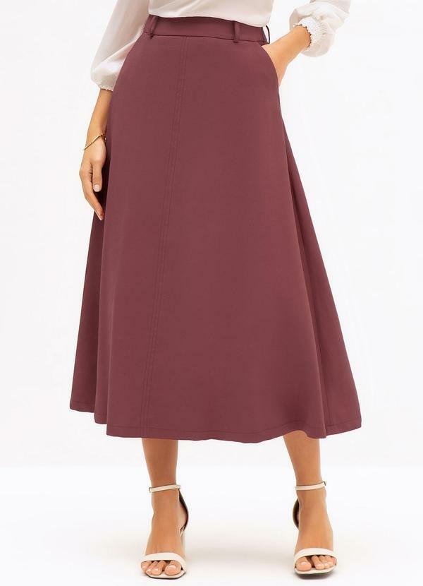 Saia de Alfaiataria em Viscose Gislayne Vermelho