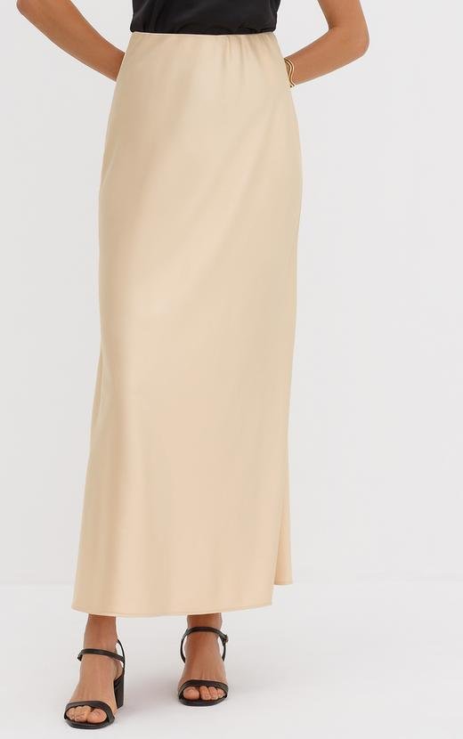 Saia de Alfaiataria Longa Meire Bege