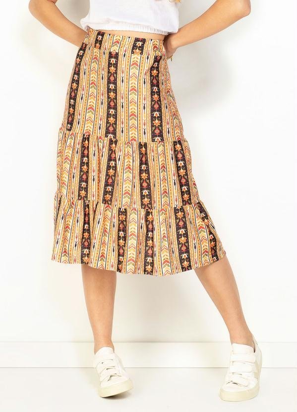 Saia Étnica com Babados