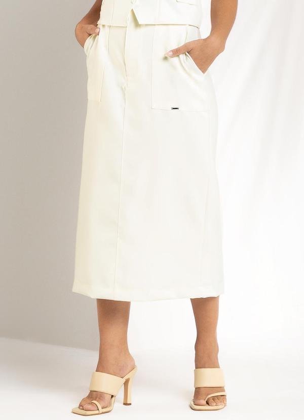 Saia Feminina Alfaiataria Bege