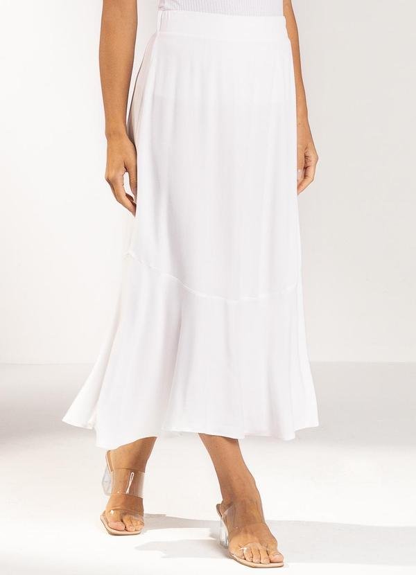 Saia Feminina Botões Laterais Branco