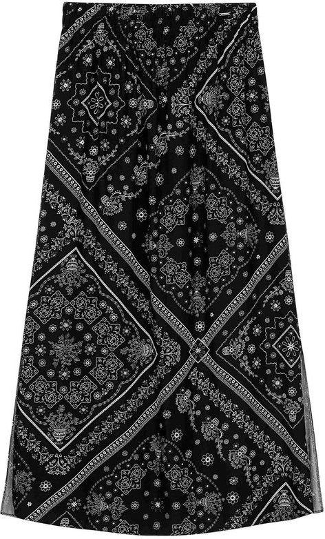 Imagem principal Saia Feminina Midi Padronagem Floral Preto Marialícia Marialícia