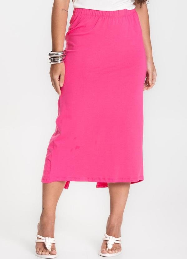 Saia Feminina Midi Rosa