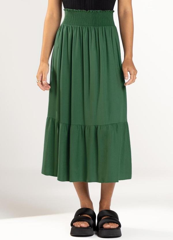 Imagem principal Saia Feminina Midi Verde Marialícia Marialícia