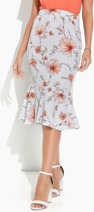 Imagem principal Saia Floral Azul com Peplum Rosalie Rosalie