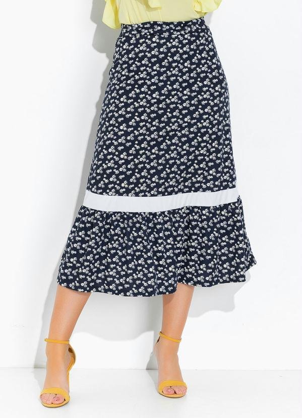 Imagem principal Saia Floral Marinha com Babado Rosalie Rosalie